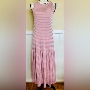 CAUTION TO THE WIND- small pink & white striped dress EUC